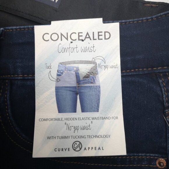 NWT Curve Appeal High Rise No Gap Waist Ladies Size 14W Comfort Skinny Jeans - Picture 6 of 16